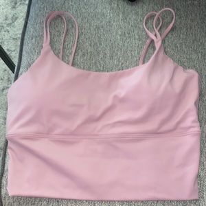 Light muted pink longline sports bra